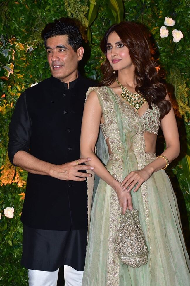 Manish Malhotra & Vaani Kapoor at Bollywood celebrity Aditya Seal & Anushka Ranjan Sangeet