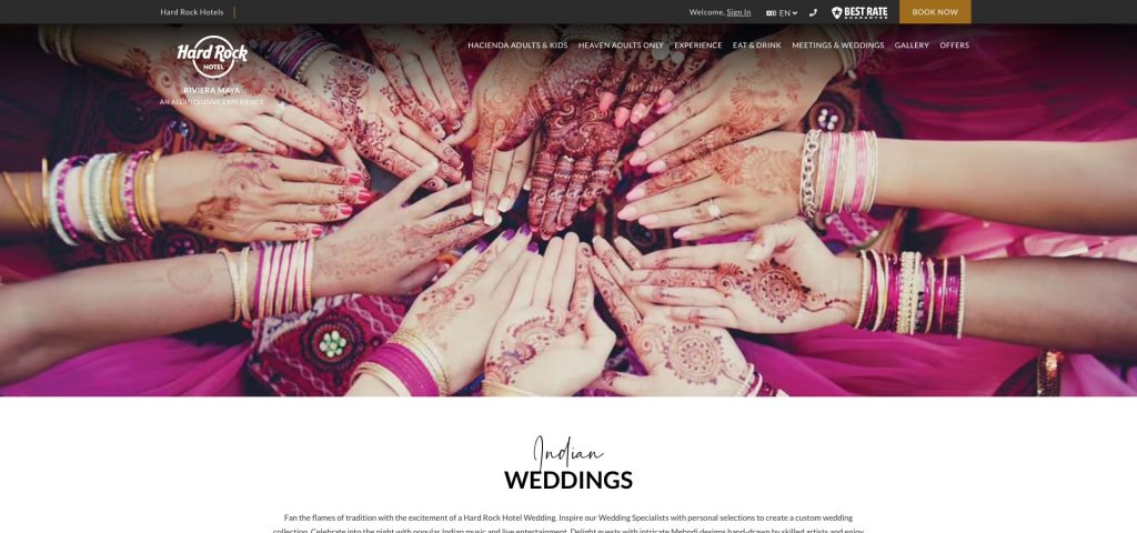 Hard Rock Hotel destination indian wedding